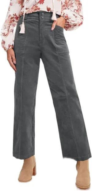 Acelitt Womens Casual Winter Straight Leg Elastic Waist Corduroy Pants with Pockets, S-XXL