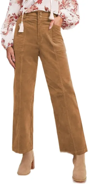 Acelitt Womens Casual Winter Straight Leg Elastic Waist Corduroy Pants with Pockets, S-XXL