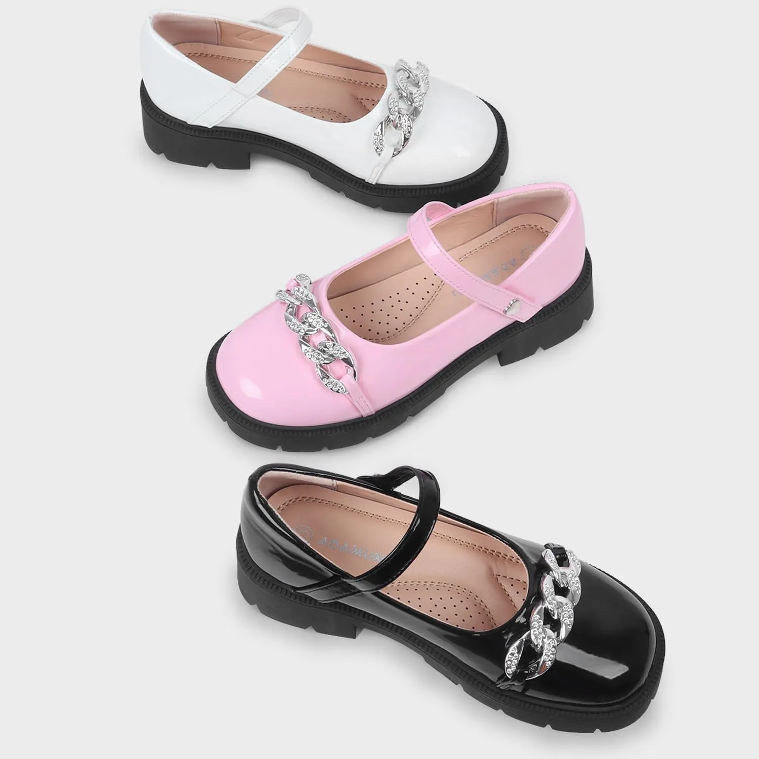 ADAMUMU Little Girls Princess Shoes Glittler Dress Shoes for Gilrs Toddler Girl Heels for Christmas Parties and Holiday Celebrations