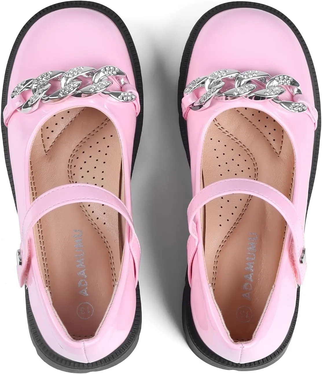 ADAMUMU Little Girls Princess Shoes Glittler Dress Shoes for Gilrs Toddler Girl Heels for Christmas Parties and Holiday Celebrations