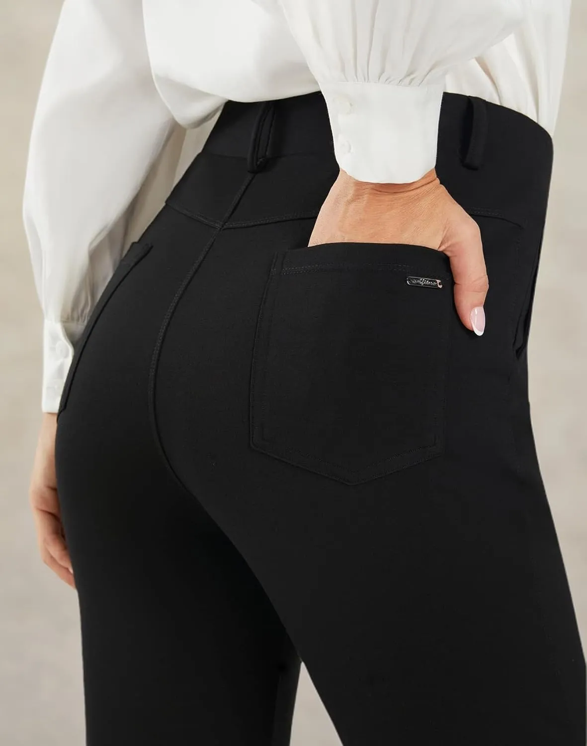 AFITNE Women's Dress Pants 2025 Stretchy Straight Leg Yoga Work Slacks with Pockets Business Casual Pants Petite/Regular/Tall