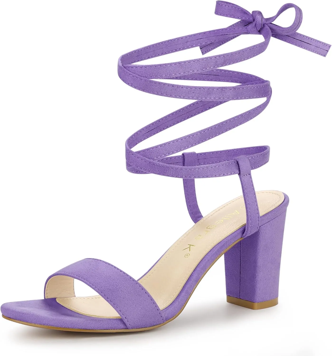 Allegra K Women's Lace Up Chunky Heels Sandals