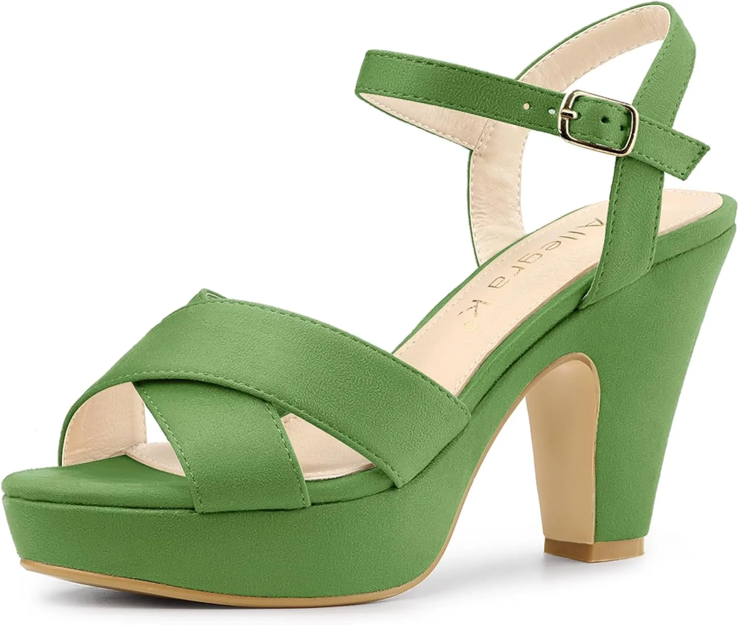 Allegra K Women's Platform Chunky Heels Slingback Sandals