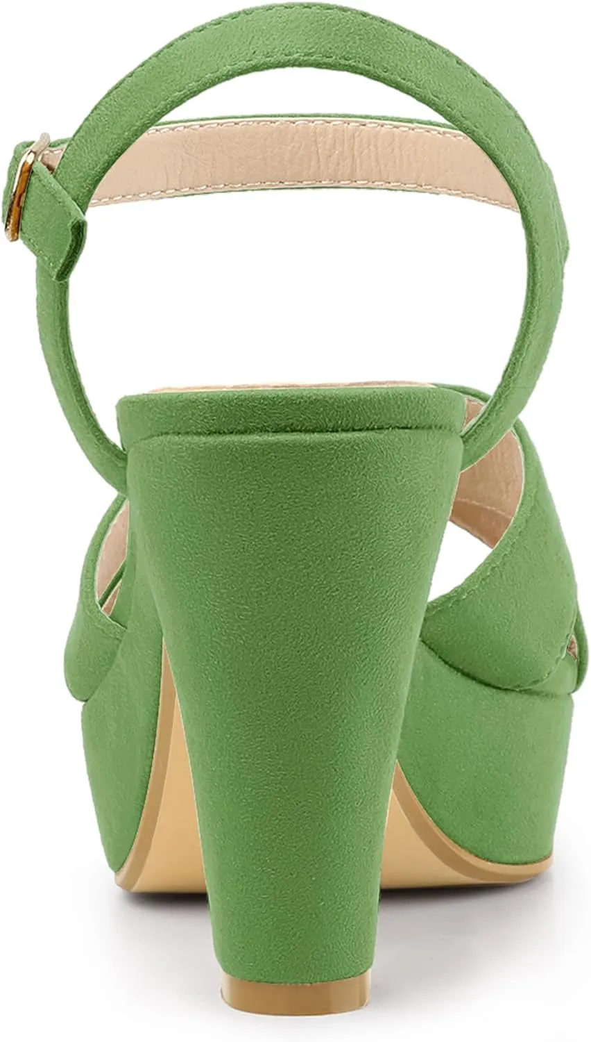 Allegra K Women's Platform Chunky Heels Slingback Sandals