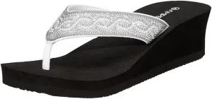 Ampeo Women's Wedge Sandals Rhinestone Thong Platform Flip Flops
