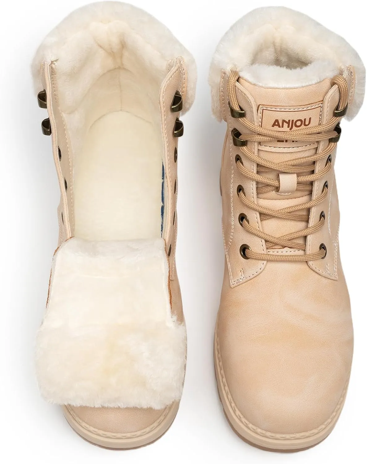 ANJOUFEMME Winter Snow Boots for Women Waterproof, womens Warm work Hiking Boots