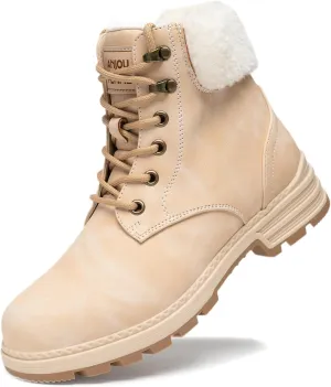 ANJOUFEMME Winter Snow Boots for Women Waterproof, womens Warm work Hiking Boots