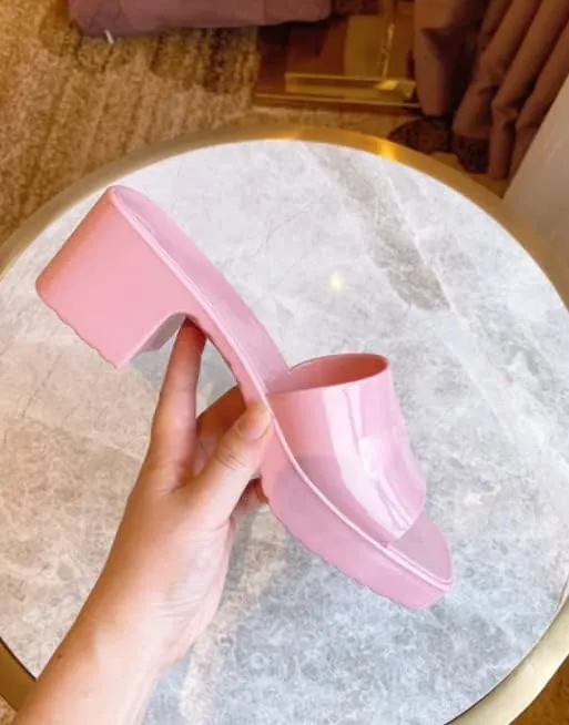 BAMBOO Jelly Chunky Block Heel Sandals
