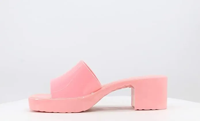 BAMBOO Jelly Chunky Block Heel Sandals