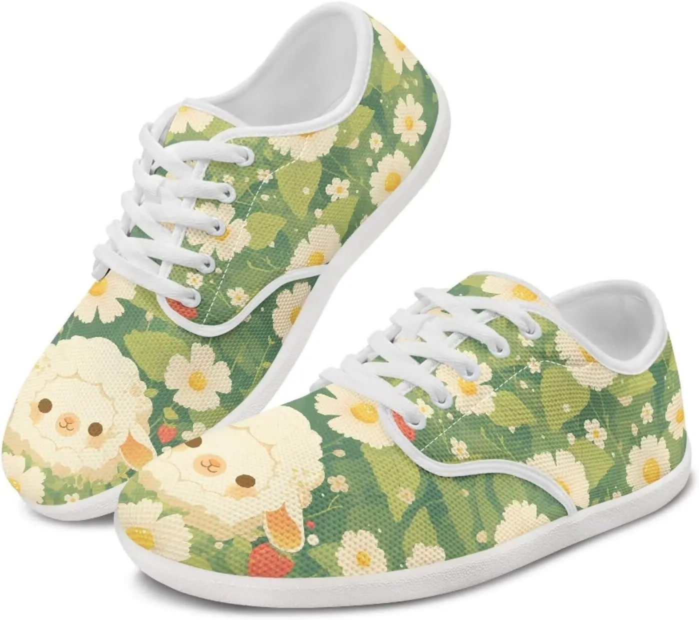 Barefoot Minimalist Shoes for Womens Fashion Walking Hiking Sneakers Wide Toe Lace Up Breathable Shoe for Athletic US Size 6-13.5 White Sole