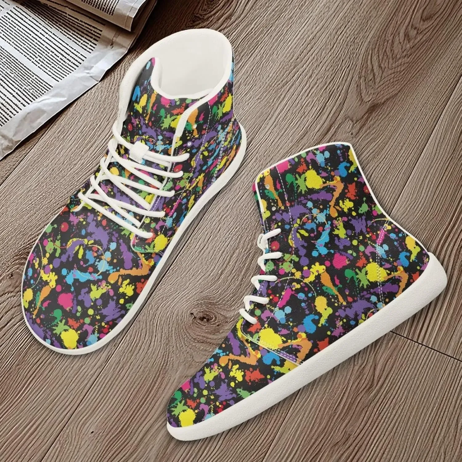 Barefoot Minimalist Shoes Mandala Style Women Wide Width Fashion Sneaker Non-Slip Sneakers Lightweight PU Leather