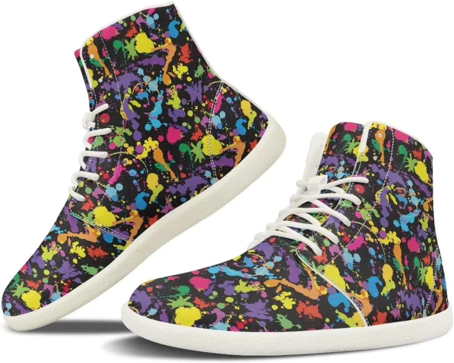 Barefoot Minimalist Shoes Mandala Style Women Wide Width Fashion Sneaker Non-Slip Sneakers Lightweight PU Leather