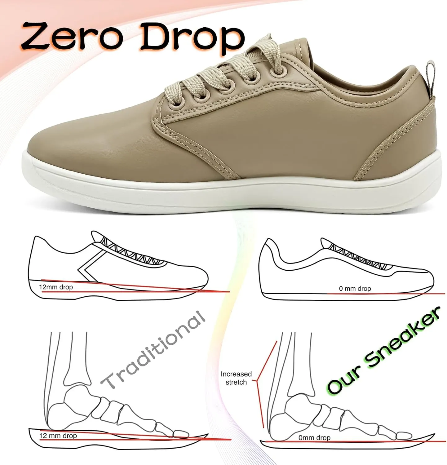 Barefoot Shoes Men Women Zero Drop Minimalist Soft Feel Wide Toe Box Non-Slip Comfortable Walking & Hiking Sneakers
