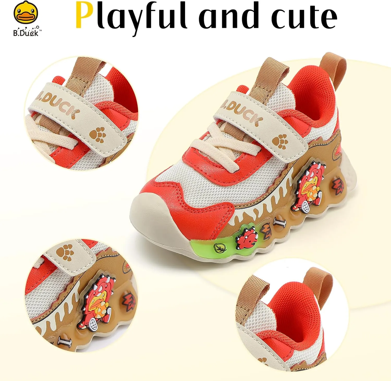 B.Duck Toddler Shoes for Girl and Boy Kids Shoes Toddler Sneakers Girls Shoes [Cute Cartoon Duck] Toddler Running Shoes Toddler Sneakers for Toddler/Little Kid Shoes Size 6-12