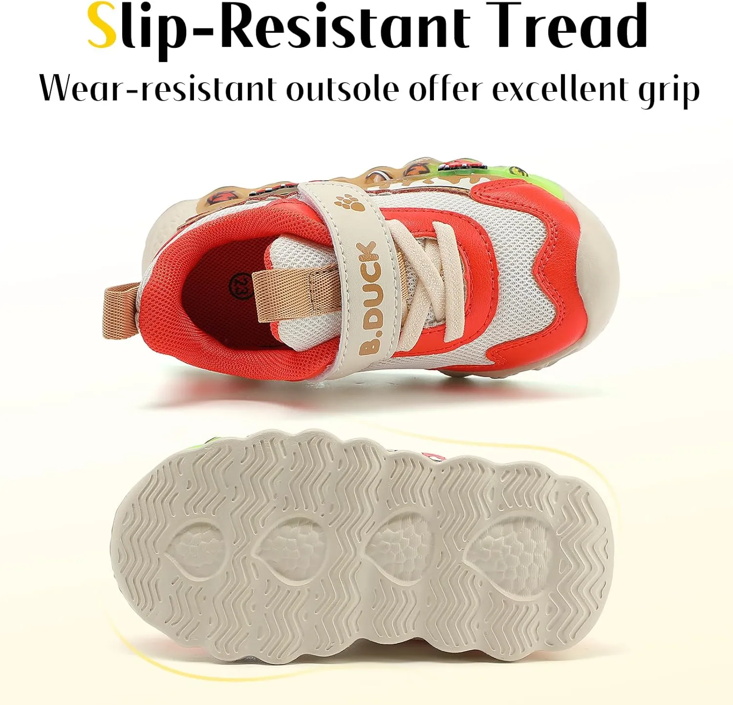 B.Duck Toddler Shoes for Girl and Boy Kids Shoes Toddler Sneakers Girls Shoes [Cute Cartoon Duck] Toddler Running Shoes Toddler Sneakers for Toddler/Little Kid Shoes Size 6-12