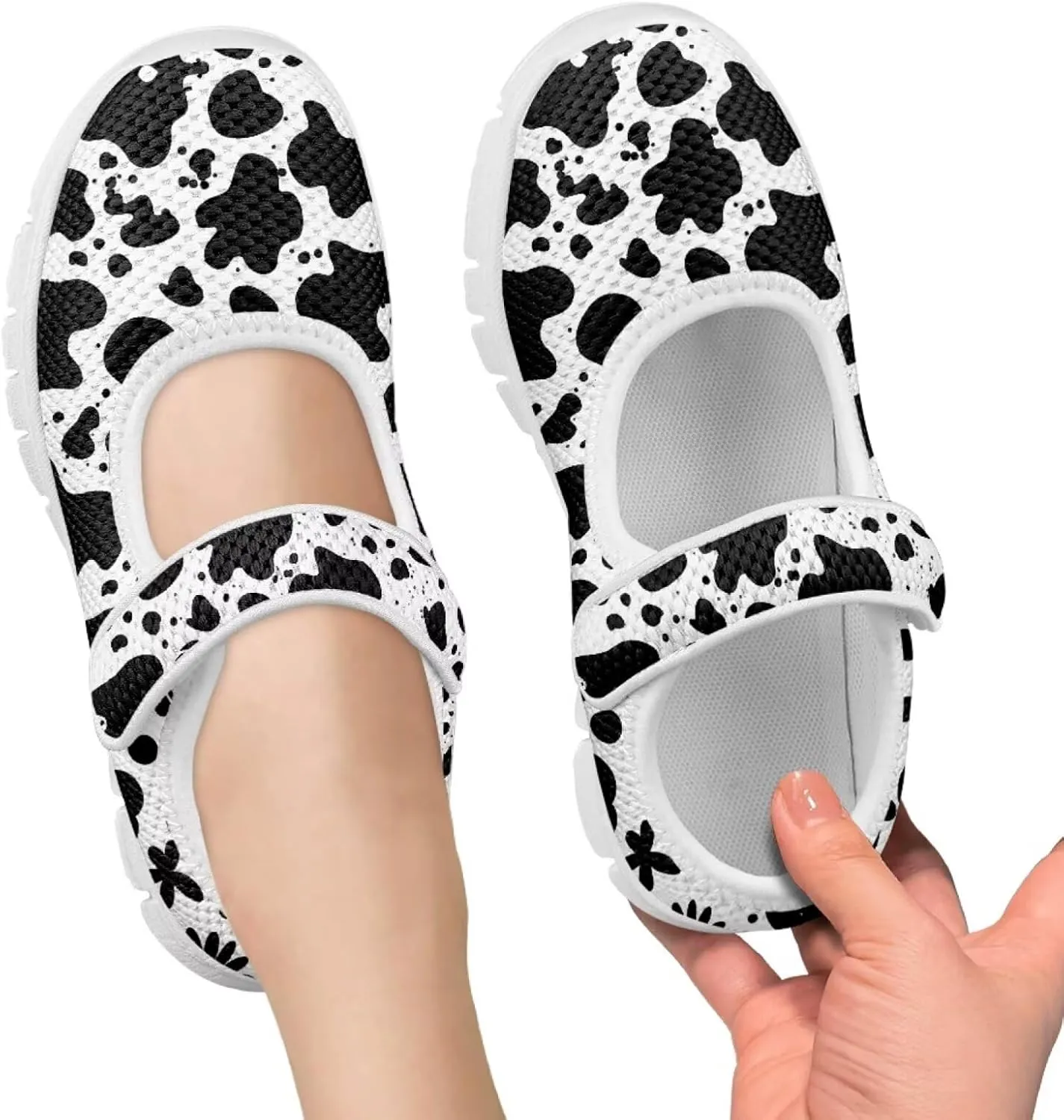 BIGCARJOB Mary Janes Sneakers for Girls Tennis Shoes School Uniform Shoes Kids Flats Walking Shoes