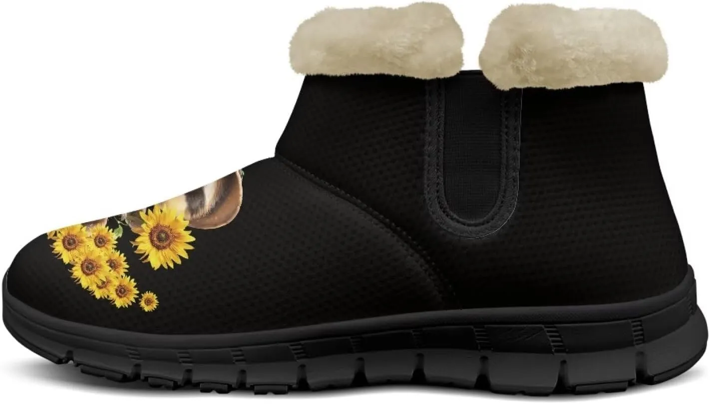 Binienty Warm Snow Boots for Women Winter Slip On Ankle Booties for Outdoor Travel