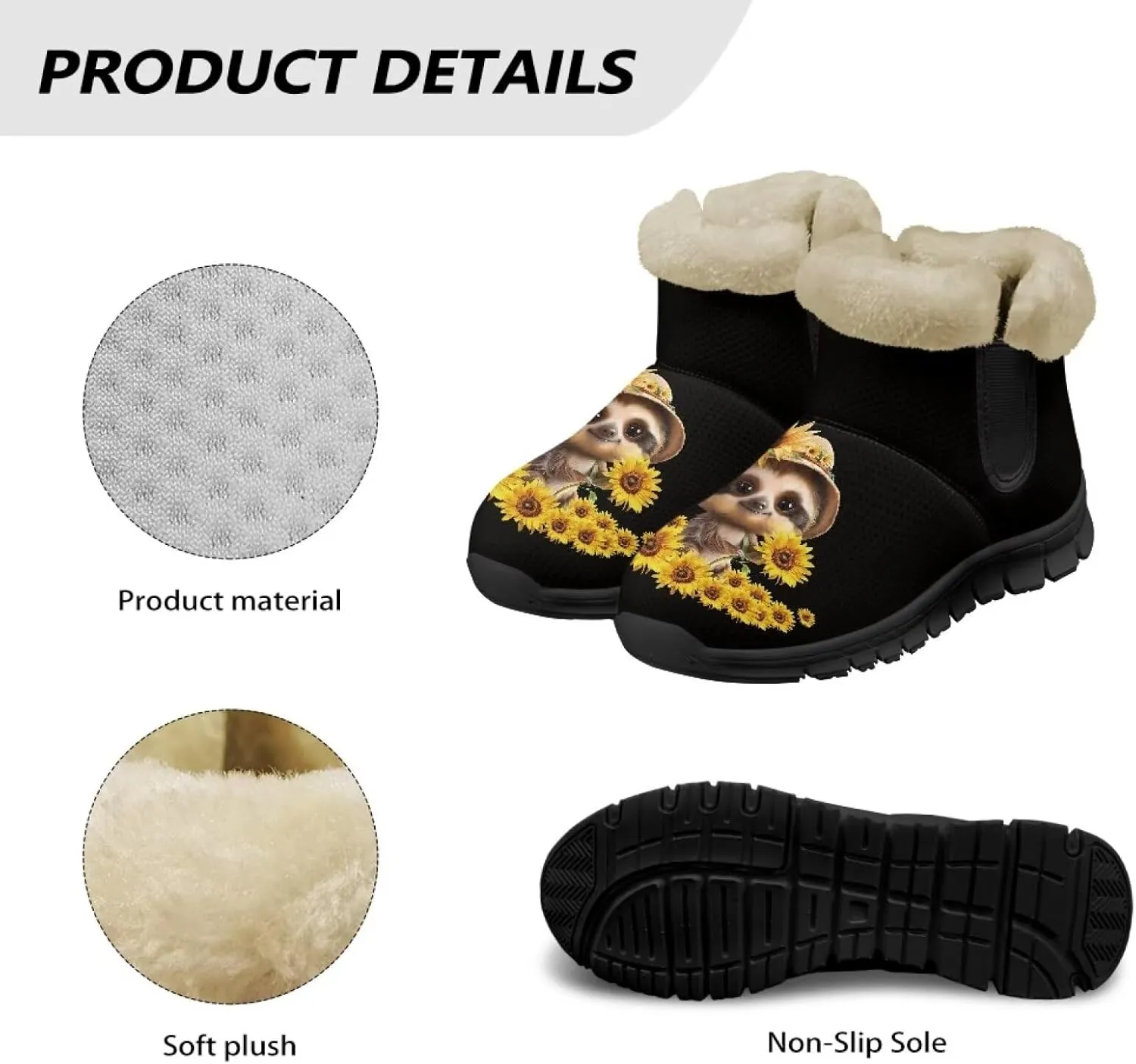 Binienty Warm Snow Boots for Women Winter Slip On Ankle Booties for Outdoor Travel