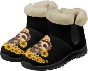 Binienty Warm Snow Boots for Women Winter Slip On Ankle Booties for Outdoor Travel