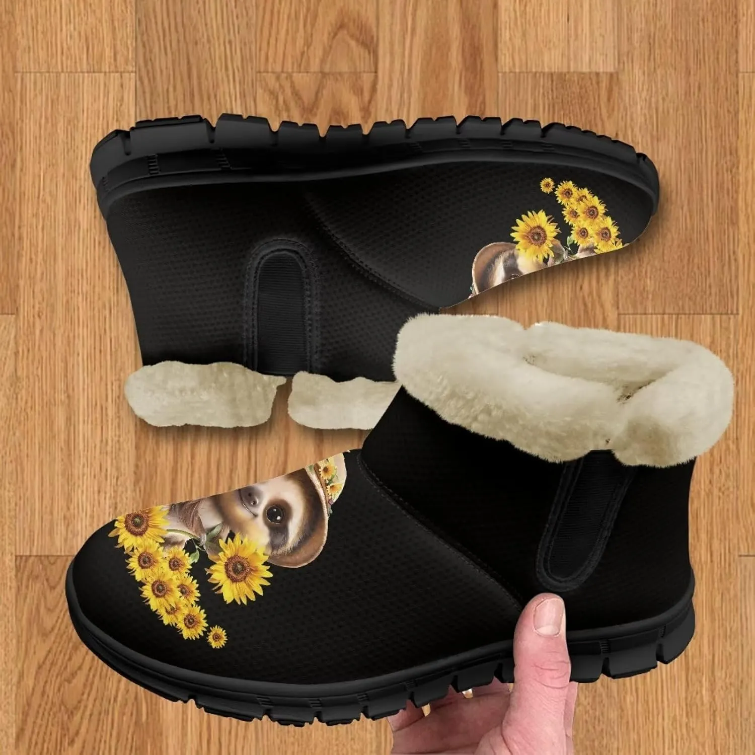 Binienty Warm Snow Boots for Women Winter Slip On Ankle Booties for Outdoor Travel