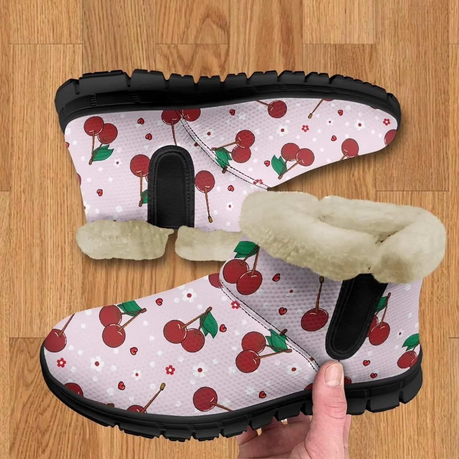 Binienty Winter Snow Boots for Women Comfy Ankle Booties Fur Flannel Lined Warm Walking Boots
