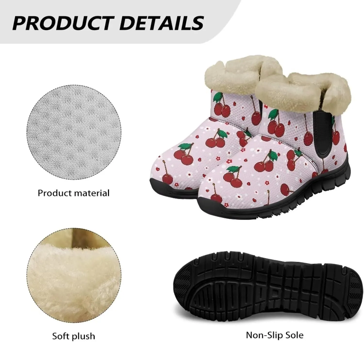 Binienty Winter Snow Boots for Women Comfy Ankle Booties Fur Flannel Lined Warm Walking Boots