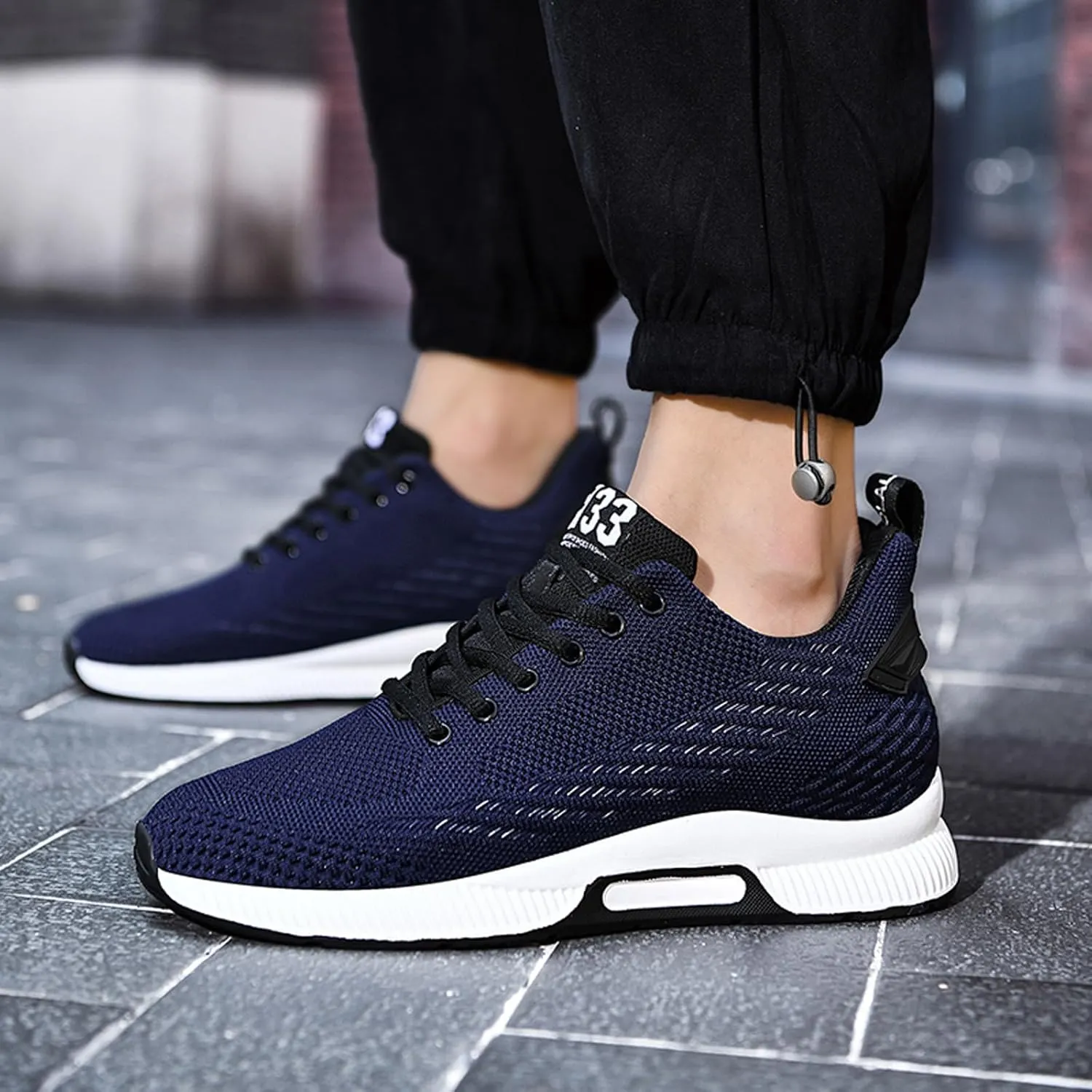 BMINFEE Men's Invisible Height Increasing Elevator Shoes Lightweight Sport Shoes Height-Boosting Breathable Lace up Sneakers 2.4 Inches