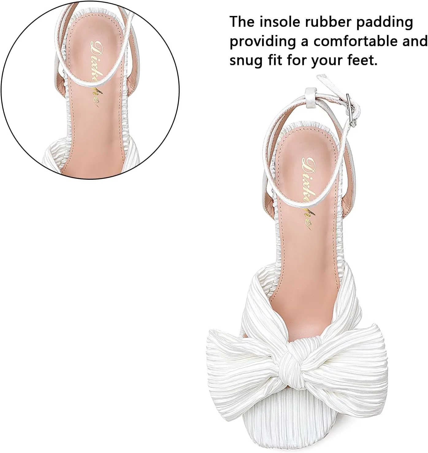 Bow Platform Heels for Women Ankle Strap Heeled Sandals Womens Chunky Block High Heels for Party Prom womens dress shoes