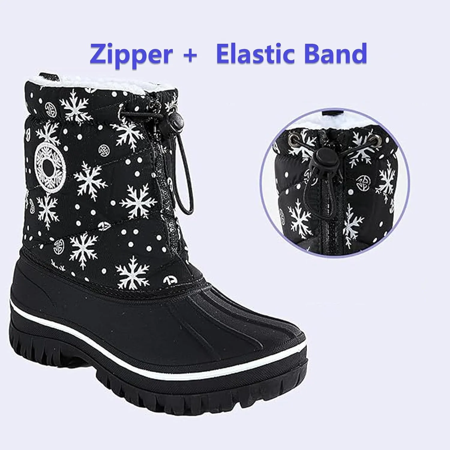 Boys Girls Snow Boots Kids Winter Boots Waterproof Outdoor Winter Shoes For Toddler/Little/Big Kid
