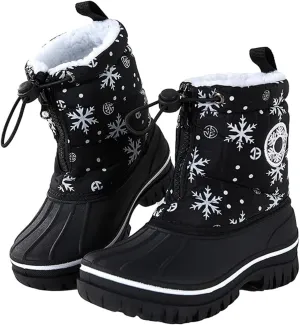 Boys Girls Snow Boots Kids Winter Boots Waterproof Outdoor Winter Shoes For Toddler/Little/Big Kid
