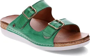 Brighton Women's Orthotic Slip-Ons - Premium Leather - Removable Contoured Footbed - Adjustable Straps with Non-Functional Buckles - Arch Support