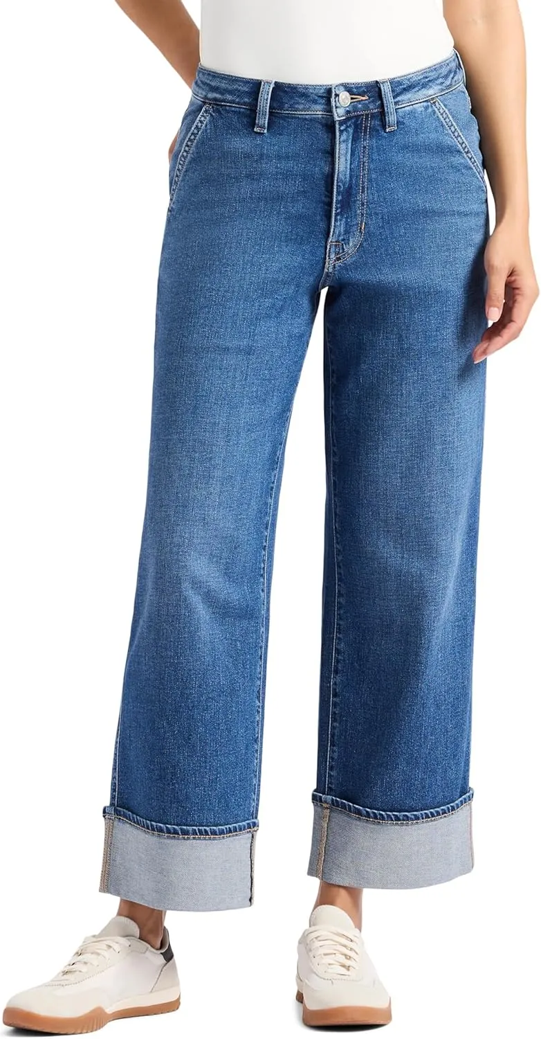 Buffalo David Bitton Women's High Rise Wide Leg Cropped Addisson