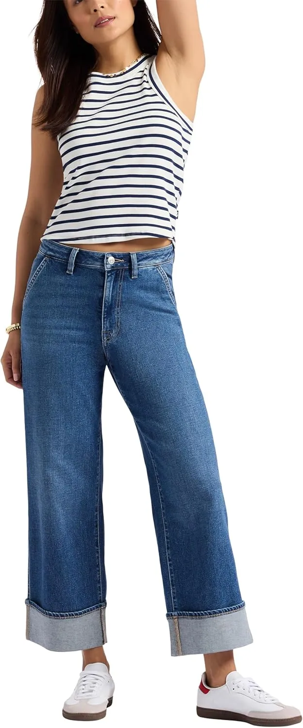 Buffalo David Bitton Women's High Rise Wide Leg Cropped Addisson