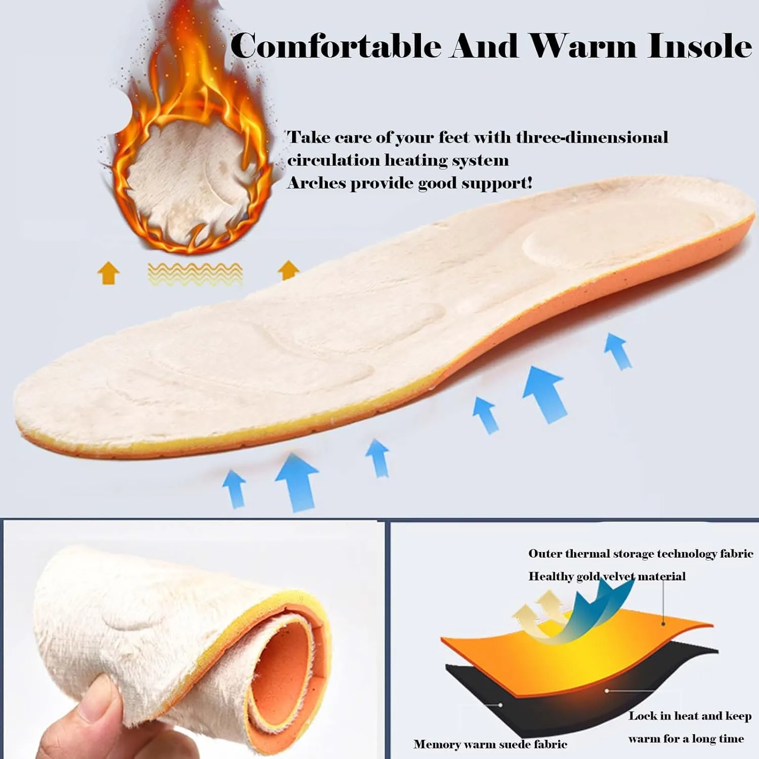 bumuam Men's Diabetic Shoes Wide Width Shoes,Men's Warm Wide Width Diabetic Shoes, Warm High-top Adjustable Closures Slippers for Elderly Arthritis Edema