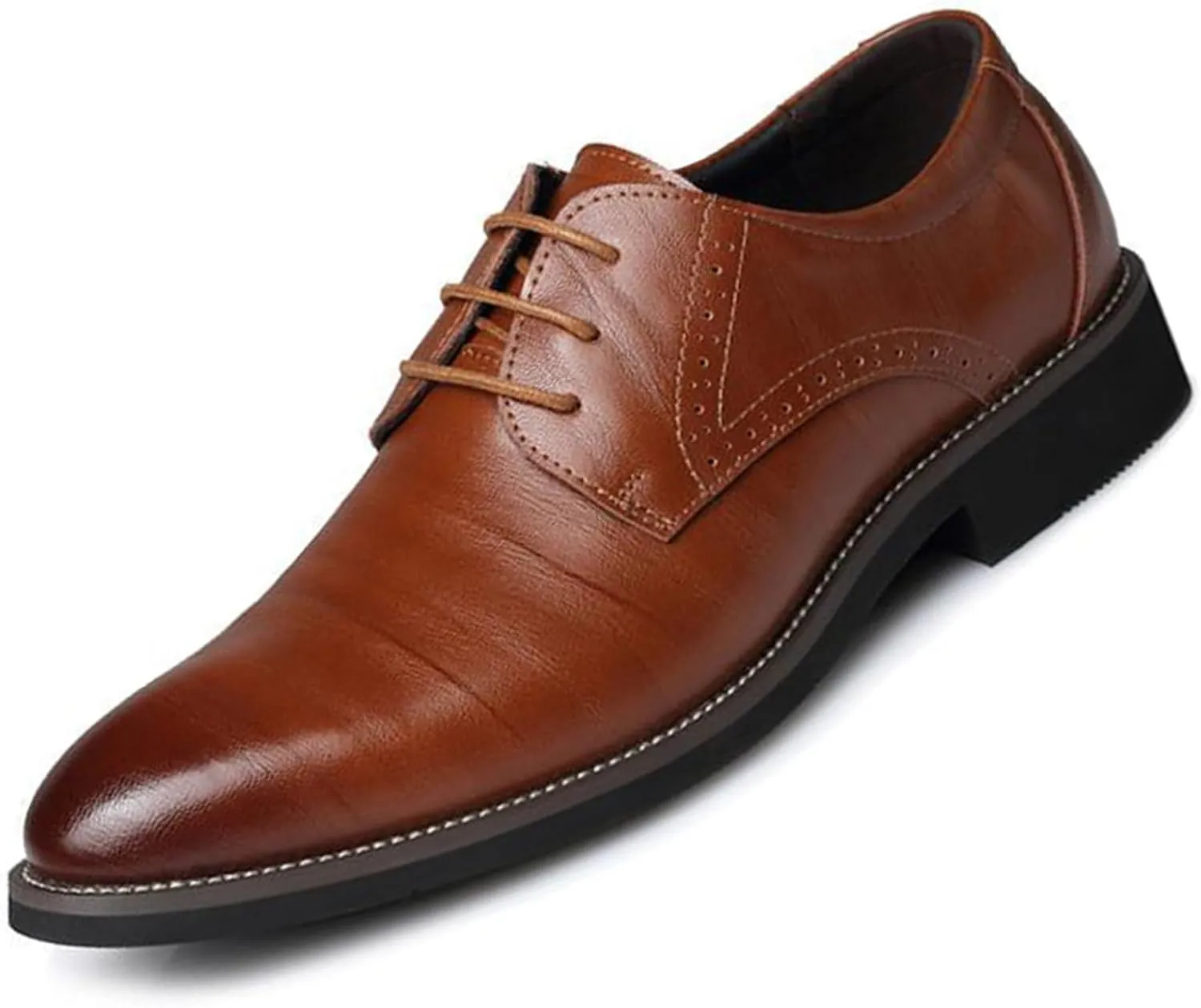 Business Tuxedo Shoes for Men Lace Up Pointed Toe Wedding Oxfords Shoes Fashion Retro Modern Formal Prom Dress Shoes