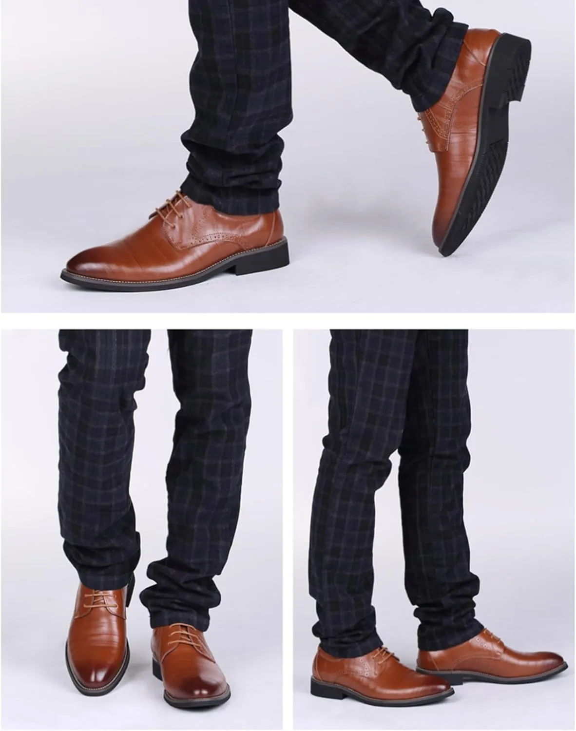 Business Tuxedo Shoes for Men Lace Up Pointed Toe Wedding Oxfords Shoes Fashion Retro Modern Formal Prom Dress Shoes