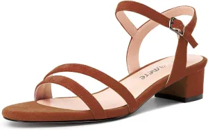Castamere Womens Low Chunky Block Kitten Heel Open Toe Ankle Strap Slingback Sandals Gladiator Prom Dress 1.2 Inches Heels