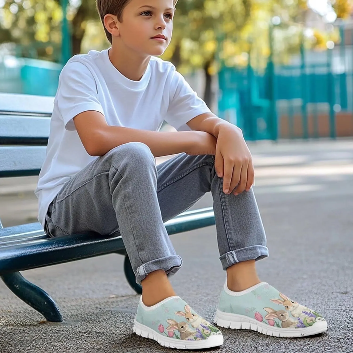 Casual Breathable Mesh Girls Boys Slip On Shoes