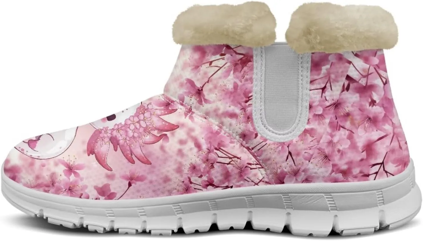 chaqlin Axolotl Snow Boots Winter Ankle Warm Boots Non Slip Sole for Women Wide Casual Outdoor Work Boots Soft Flannel Plush Lightweight Flat Heels Boots