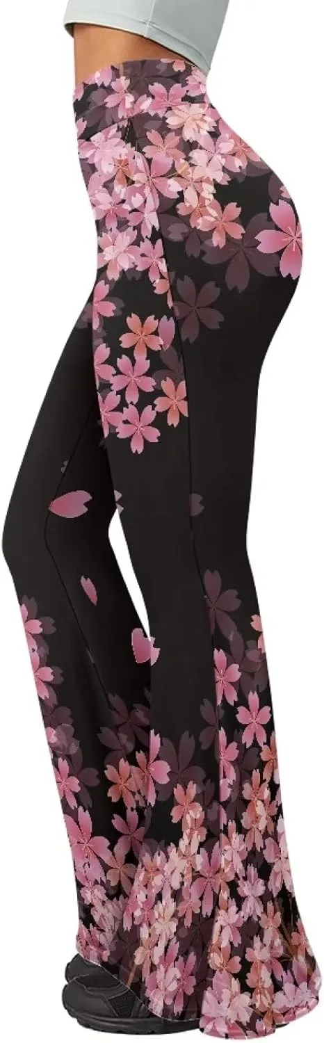Christmas Flare Yoga Pants for Women High Waist Tummy Control Yoga Leggings Bootcut Workout Pant，S-2Xl