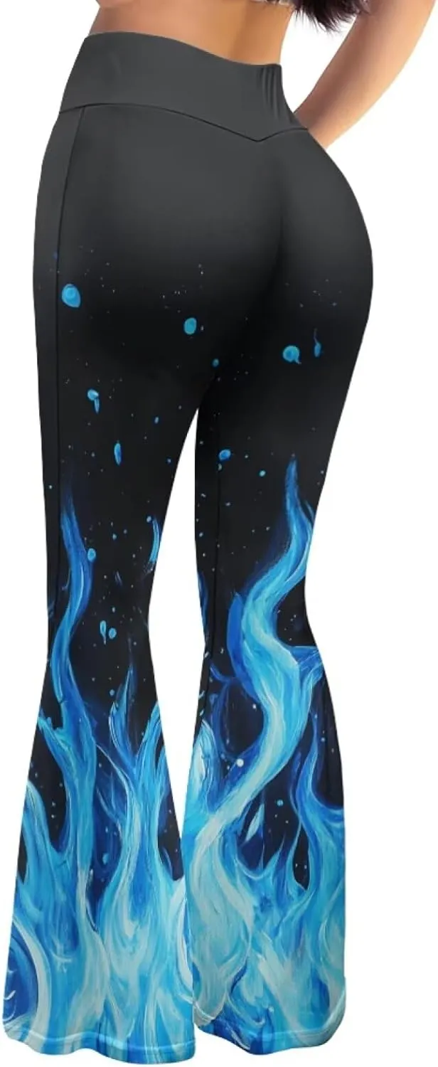 Christmas Flare Yoga Pants for Women High Waist Tummy Control Yoga Leggings Bootcut Workout Pant，S-2Xl