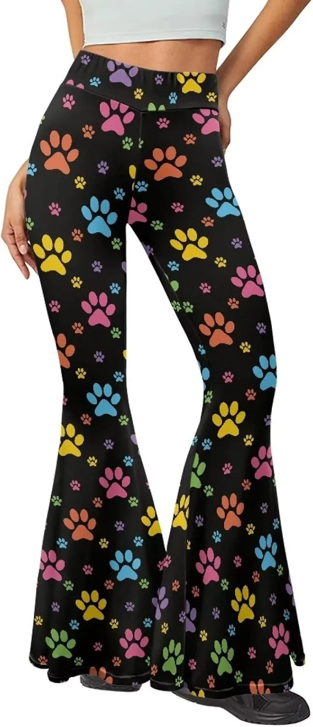 Christmas Flare Yoga Pants for Women High Waist Tummy Control Yoga Leggings Bootcut Workout Pant，S-2Xl