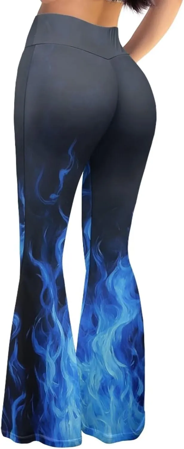 Christmas Flare Yoga Pants for Women High Waist Tummy Control Yoga Leggings Bootcut Workout Pant，S-2Xl