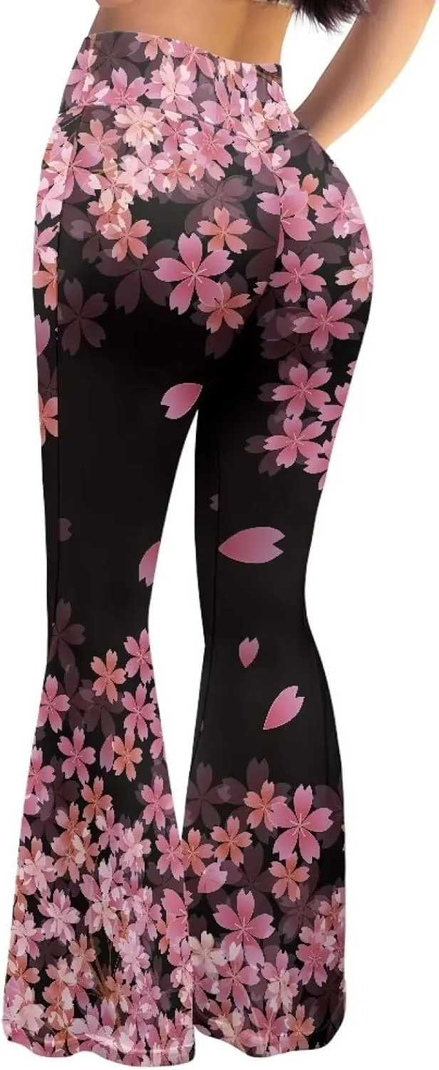 Christmas Flare Yoga Pants for Women High Waist Tummy Control Yoga Leggings Bootcut Workout Pant，S-2Xl
