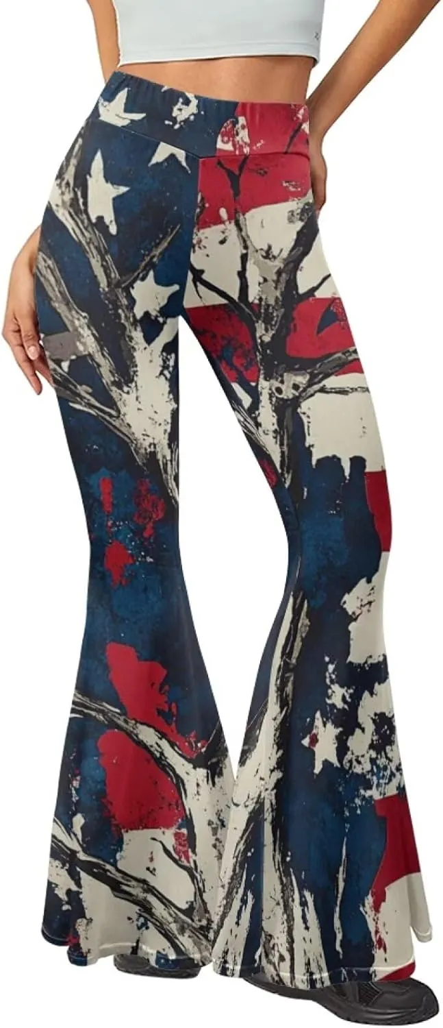 Christmas Flare Yoga Pants for Women High Waist Tummy Control Yoga Leggings Bootcut Workout Pant，S-2Xl