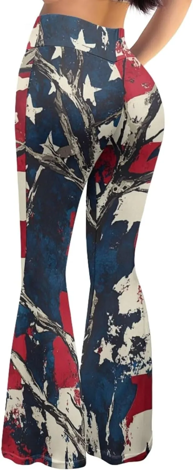 Christmas Flare Yoga Pants for Women High Waist Tummy Control Yoga Leggings Bootcut Workout Pant，S-2Xl