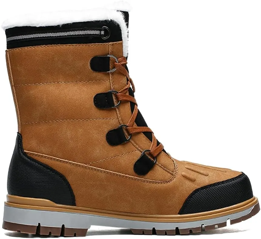 CHUUMEE Mens Winter Snow Boots Water Resistant Warm Fur Lined Anti Slip Work Ankle Shoes Outdoor Lightweight Hiking Trekking Boot