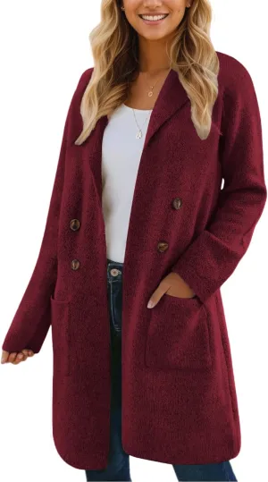 CiCiBird Women Fall Long Cardigan Sweater Trendy Knit Jacket Coat Dressy Blazer Coatigan