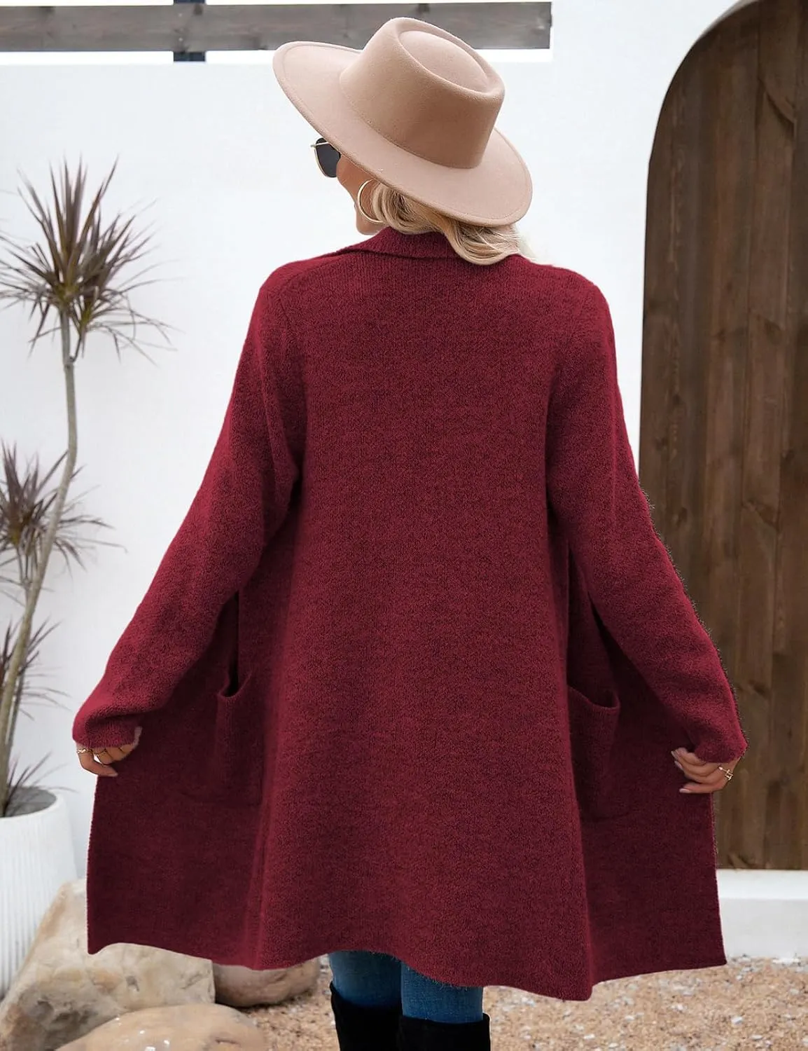 CiCiBird Women Fall Long Cardigan Sweater Trendy Knit Jacket Coat Dressy Blazer Coatigan