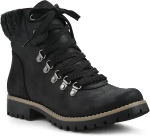 CLIFFS BY WHITE MOUNTAIN Women's Shoes Primed Lugged Lace-Up Ankle Bootie